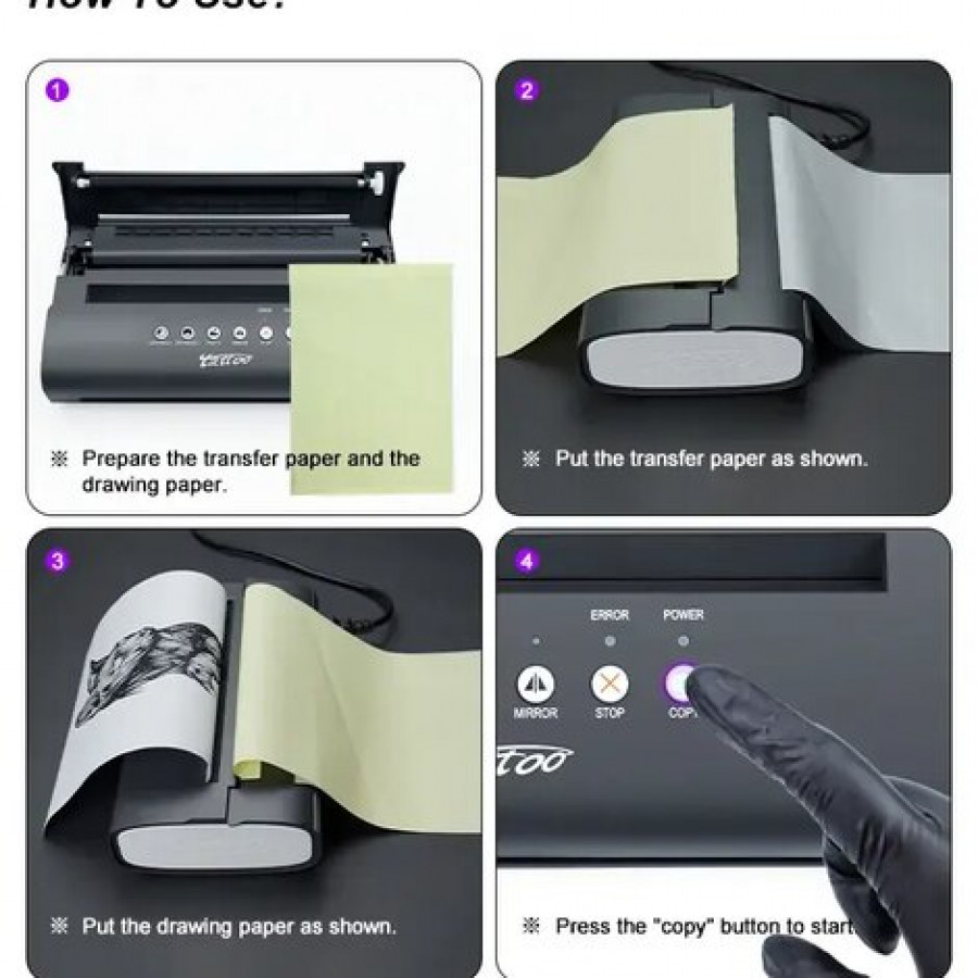 Трансферный тату принтер CNC - Mini Tattoo Thermal Stencil Printer